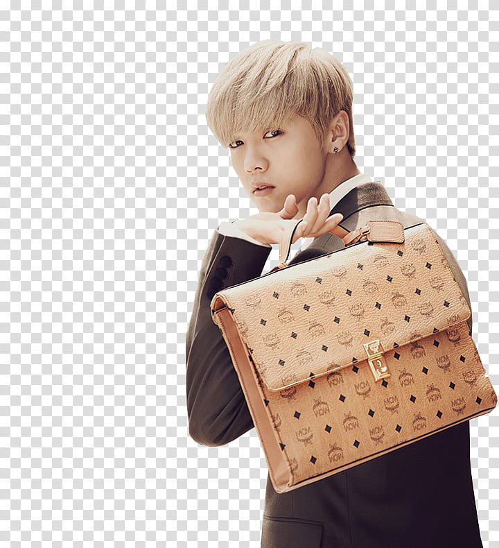 RENDER EXO LUHAN FOR MCM , man carrying MCM bag transparent background PNG clipart
