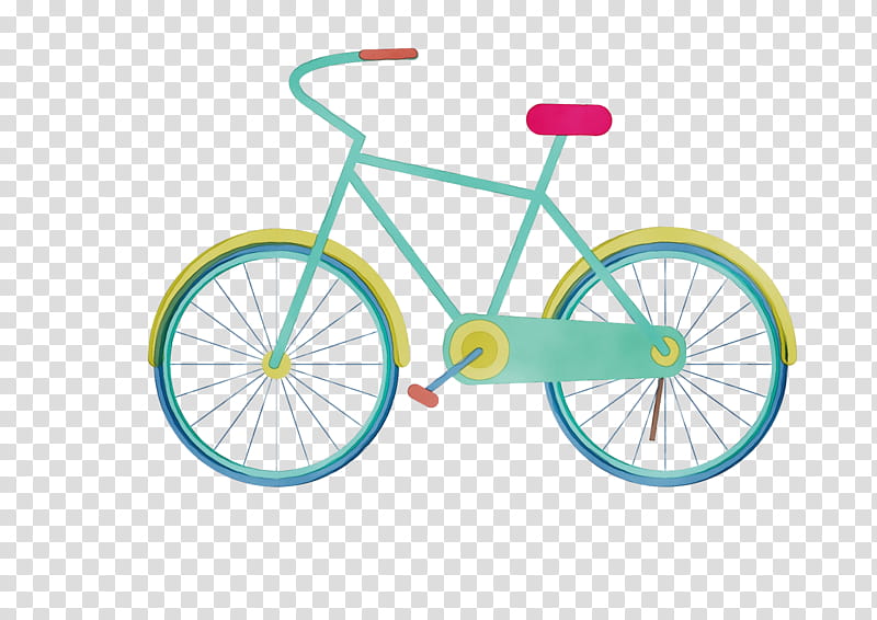 land vehicle bicycle part bicycle wheel bicycle bicycle frame, Watercolor, Paint, Wet Ink, Bicycle Tire, Spoke transparent background PNG clipart