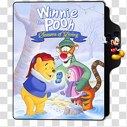 Winnie the Pooh Seasons of Giving Folder Icon transparent background PNG clipart