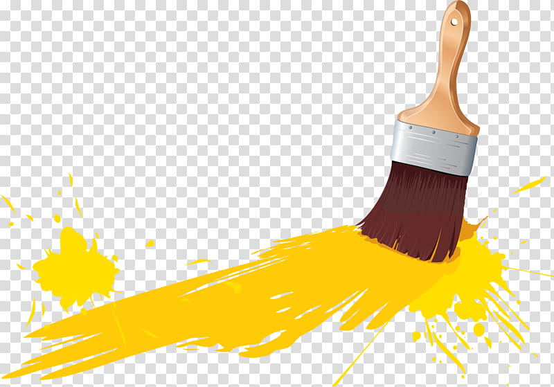 Paint Brush, Paint Brushes, Painting, Drawing, Watercolor Painting, Bristle, Palette, Yellow transparent background PNG clipart