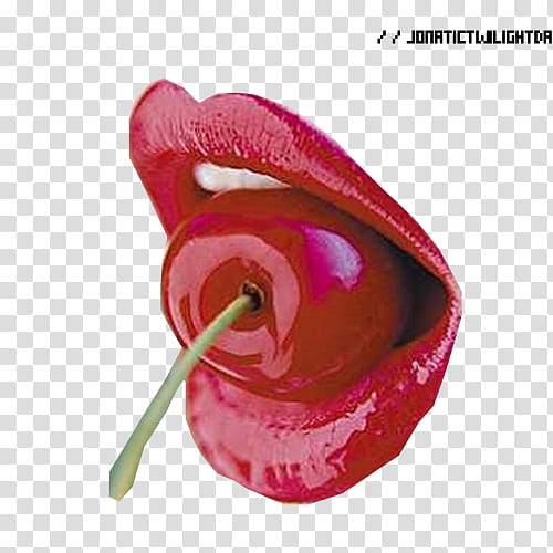illustration of lips biting cherry transparent background PNG clipart