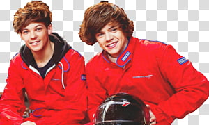 twp men wearing red suit close-up photography transparent background PNG clipart thumbnail