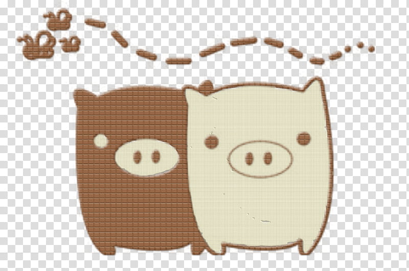 Cute ico, brown and white pigs transparent background PNG clipart