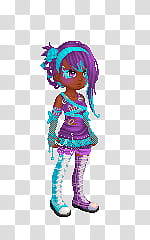 Purple Punk, standing girl illustration transparent background PNG clipart