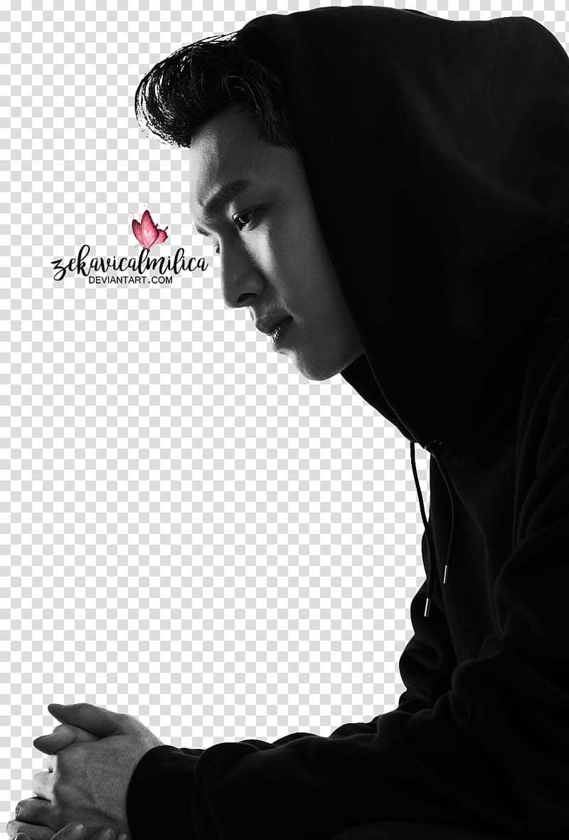 EXO Lay BIOTHERM HOMME, black pullover hoodie transparent background PNG clipart