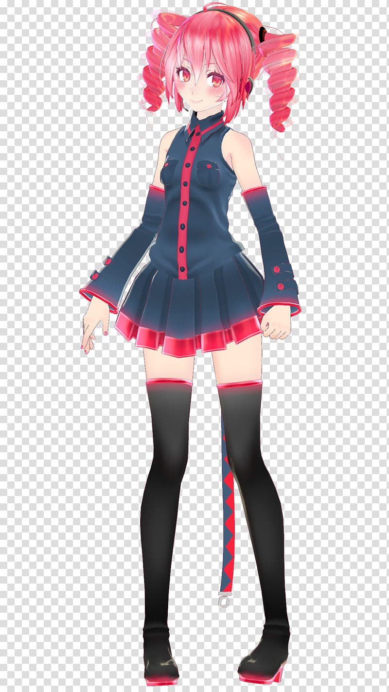 TDA Kasane Teto Default Clothes ver, female anime character transparent background PNG clipart