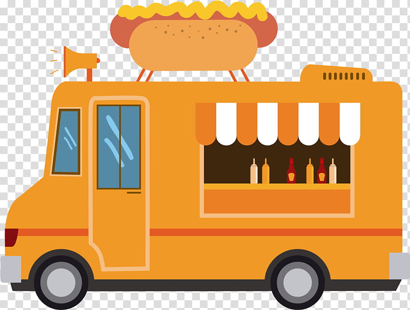 Cartoon School Bus, Hot Dog, Hamburger, Food Truck, Pizza, Fast Food, Cheeseburger, Sandwich transparent background PNG clipart