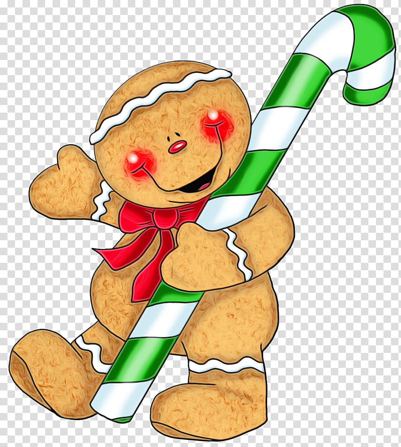 Christmas Gingerbread Man, Watercolor, Paint, Wet Ink, Food, Candy Cane, Gingerbread House, Frosting Icing transparent background PNG clipart