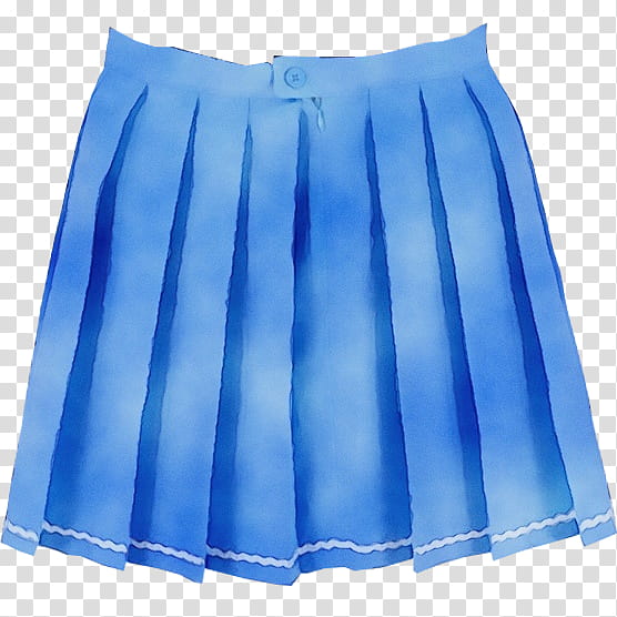 clothing blue cobalt blue fashion electric blue, Watercolor, Paint, Wet Ink, Shorts, Cheerleading Uniform, Sportswear, Skort transparent background PNG clipart