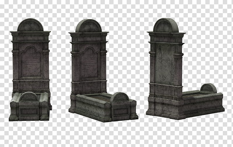 Gravestone Set , three gray burial bolts illustrationm transparent background PNG clipart