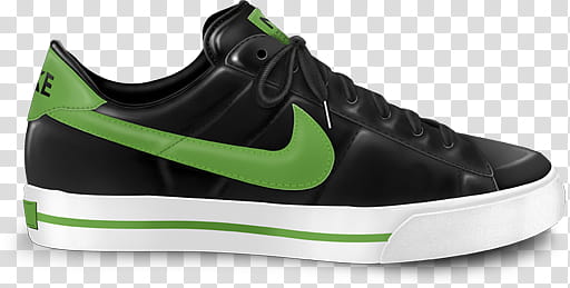 Nike Classic Icon, green_, unpaired black, green, and white Nike low-top sneaker transparent background PNG clipart