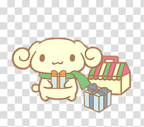 Cute Christmas xp, brown dog holding presents illustration transparent background PNG clipart