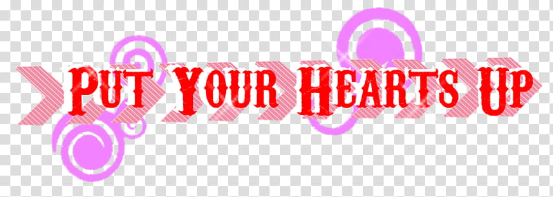 Put Your Hearts Up, red put your hearts up text art transparent background PNG clipart