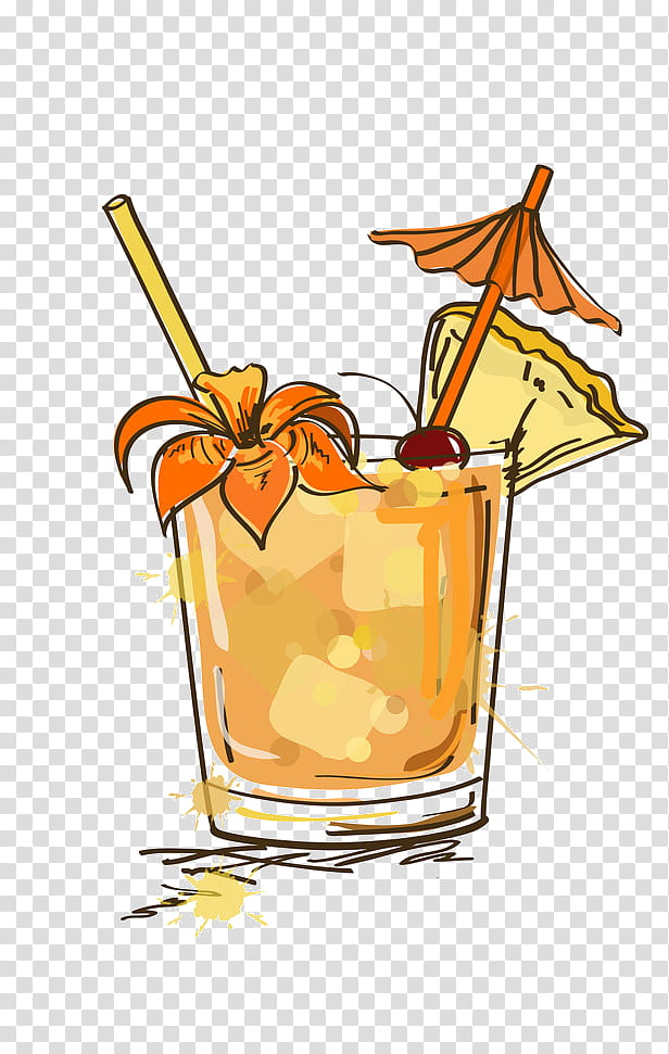 Orange, Mai Tai, Tiki Culture, Cocktail, Drink, Tiki Bar, Drawing, Food