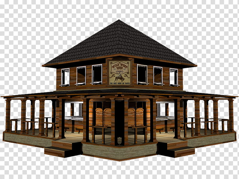 Wild West, brown house concept transparent background PNG clipart