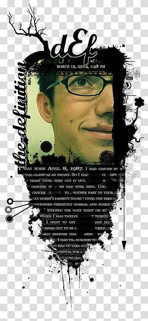 DEF Grunge ID, man wearing black framed eyeglasses transparent background PNG clipart