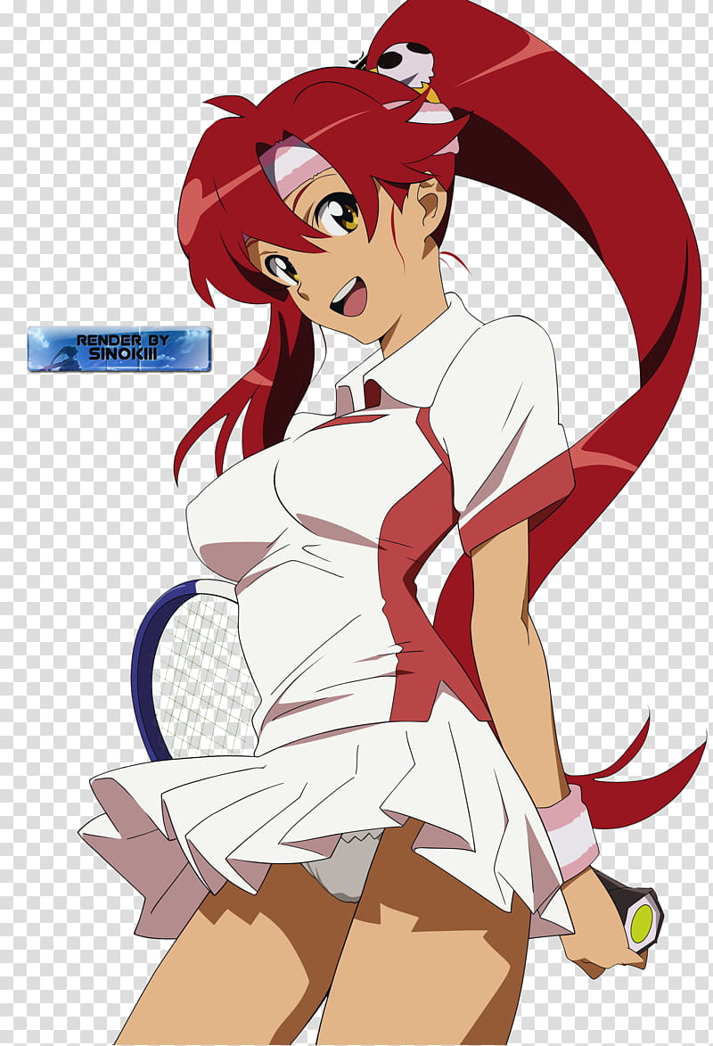 Yoko Tennis render, red-haired female anime characte transparent background PNG clipart