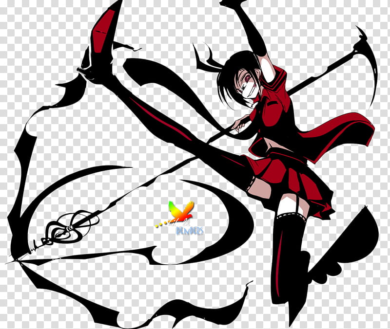 Kikuchi makoto render, woman with black hair wearing red and black dress anime character illustration transparent background PNG clipart