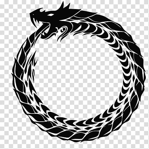Ouroboros Blackandwhite, Snakes, Symbol transparent background PNG clipart
