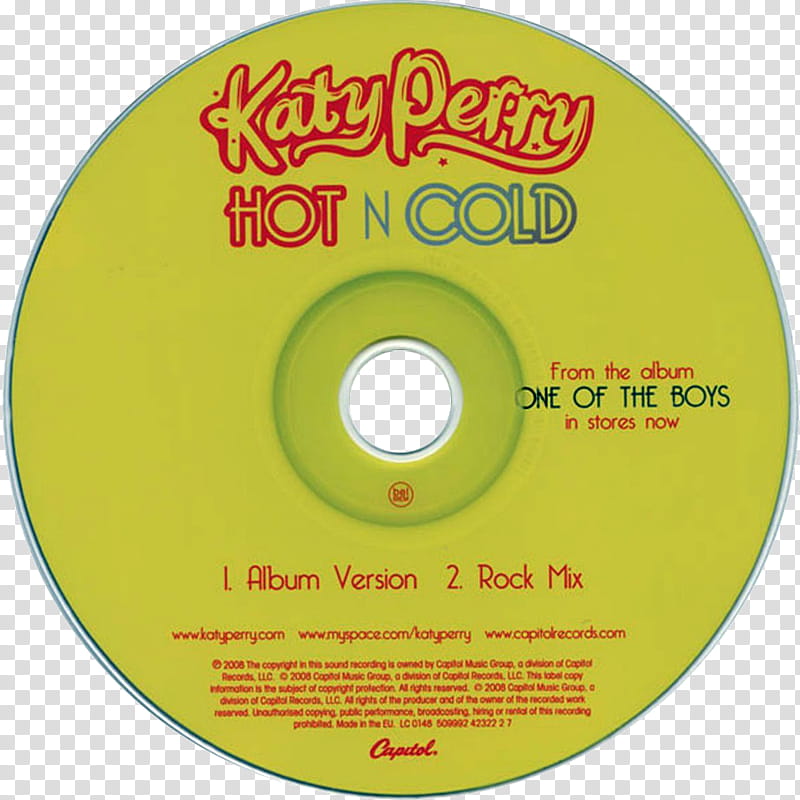 Katy Perry Albums UPDATED   , Katy Perry Hot n Cold disc transparent background PNG clipart