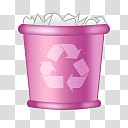 Girlz Love Icons , trash-recycle, illustration of pink trash bin transparent background PNG clipart