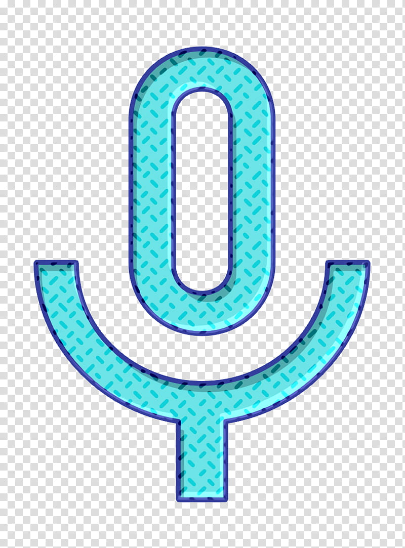 mic icon none icon, Turquoise, Symbol transparent background PNG clipart