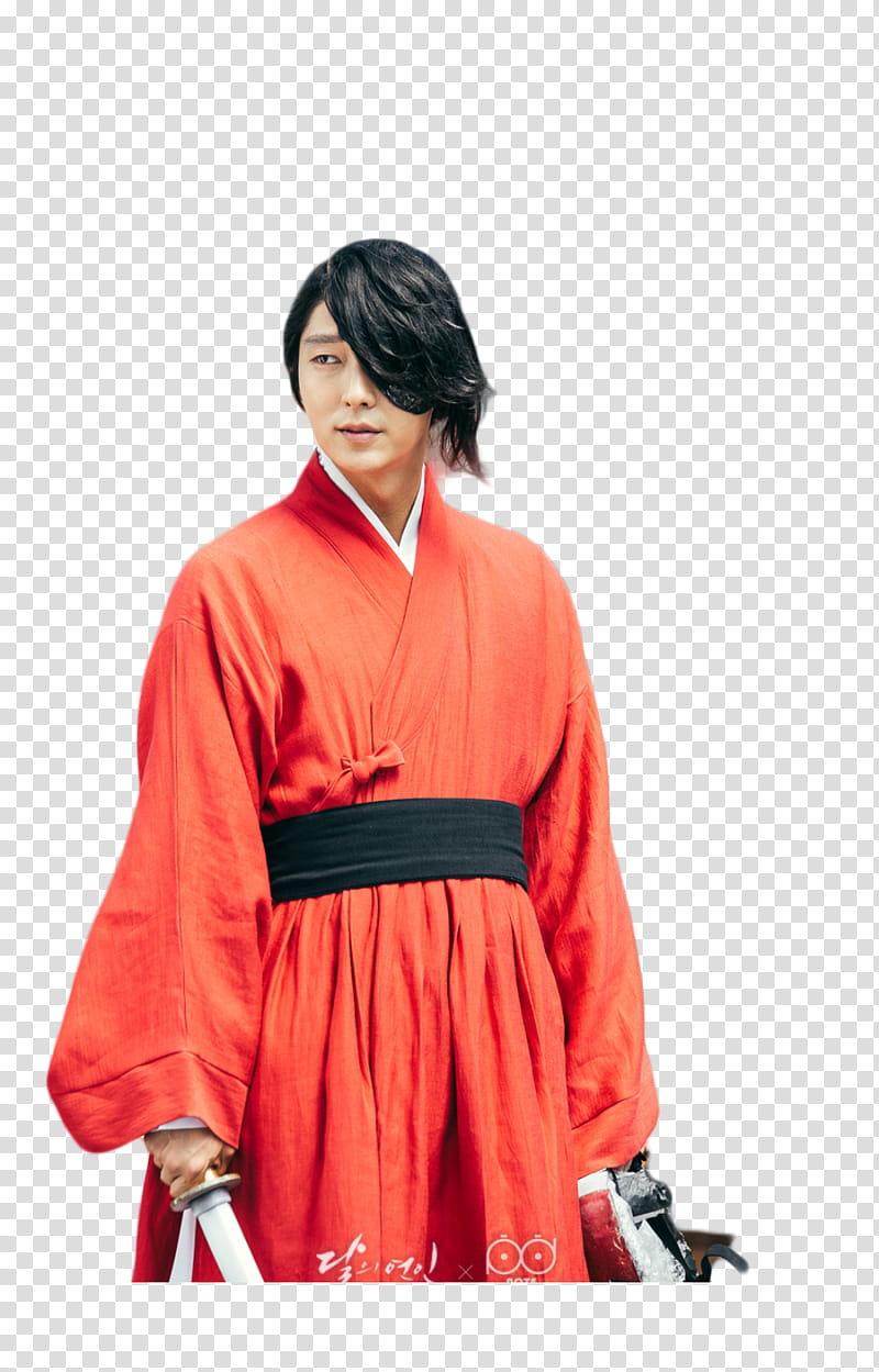 RENDER  S MOON LOVERS Part , man wearing red and black karate gi holding sword transparent background PNG clipart