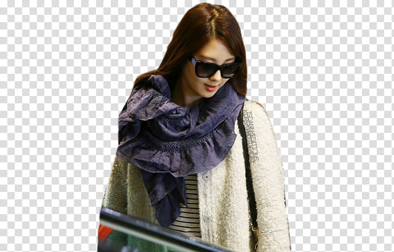 Seohyun SNSD , woman wearing white fur coat transparent background PNG clipart