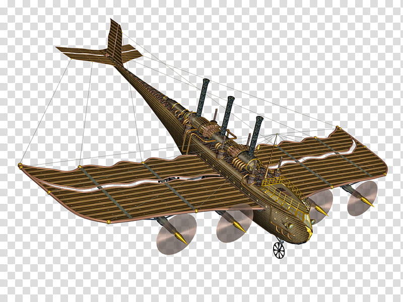 Steampunk Flying Machine , vintage airplane illustration transparent background PNG clipart