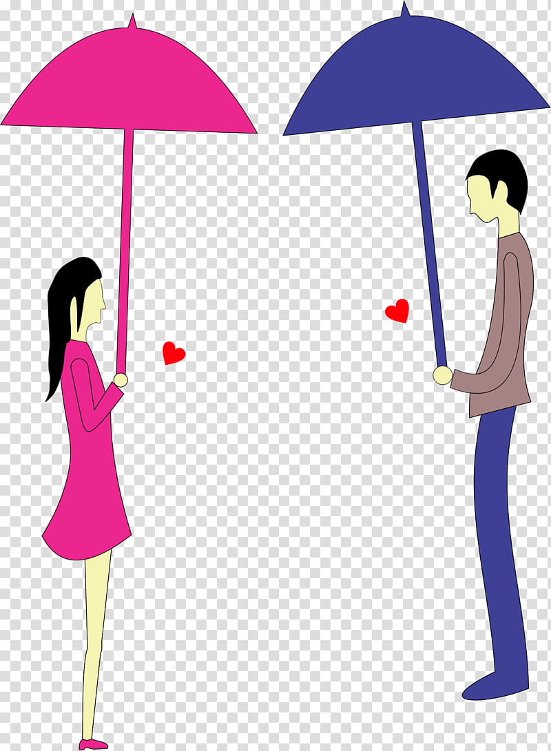 Girl, Love, Human, Cartoon, Boy, Behavior, Umbrella, Pink transparent background PNG clipart