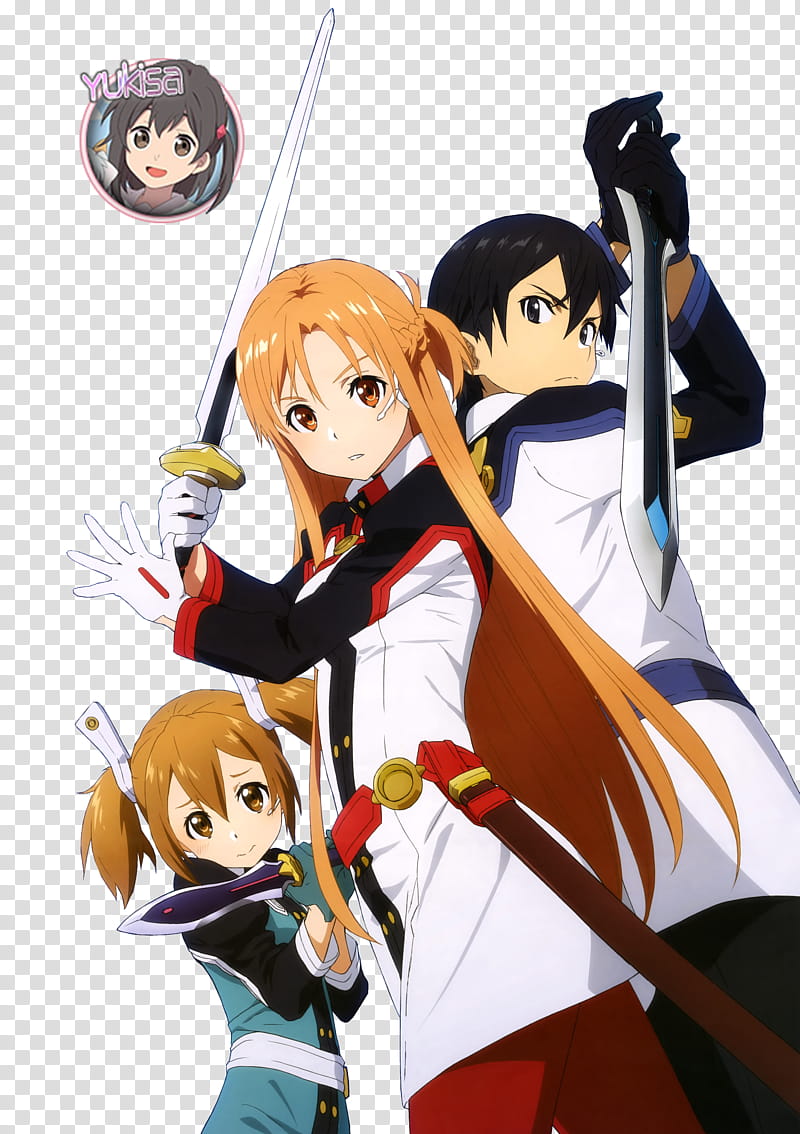 SAO Movie Asuna Kirito and Ayano transparent background PNG clipart