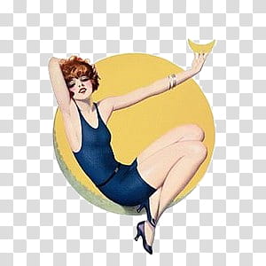pin up girls , woman sitting and raising left arm transparent background PNG clipart