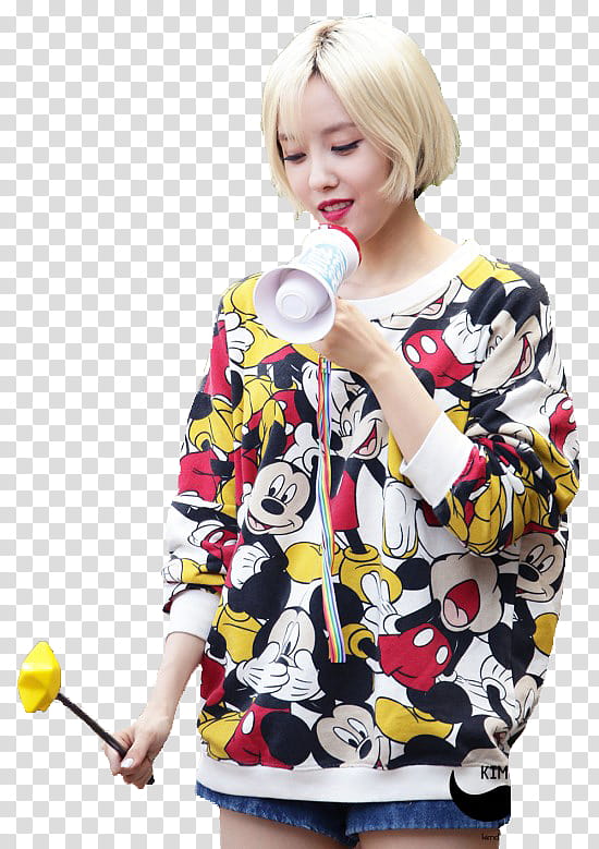 Hyomin, woman holding megaphone transparent background PNG clipart