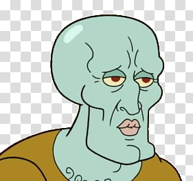 Handsome squidward transparent background PNG clipart