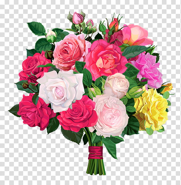 Rose Bouquet, bouquet of roses cartoon transparent background PNG