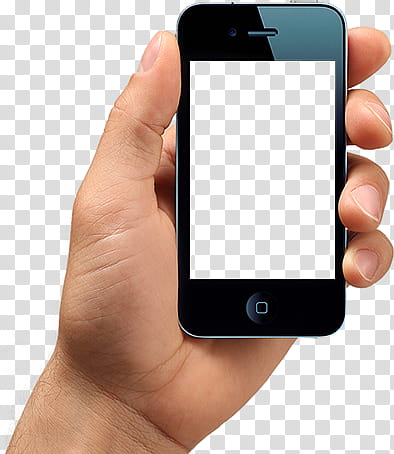 Manos, person holding iPhone transparent background PNG clipart