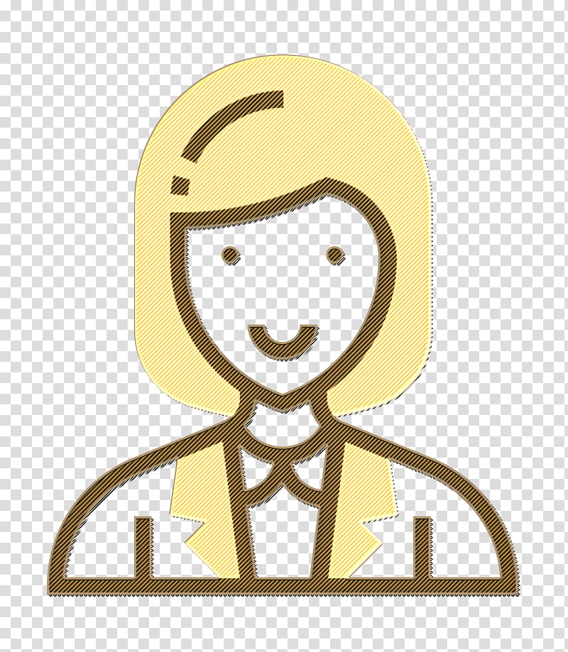 Careers Women icon Staff icon Coordinator icon, Cartoon, Yellow, Head, Smile transparent background PNG clipart