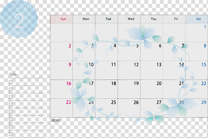 text line font pattern circle, February 2020 Calendar, February 2020 Printable Calendar, Watercolor, Paint, Wet Ink transparent background PNG clipart