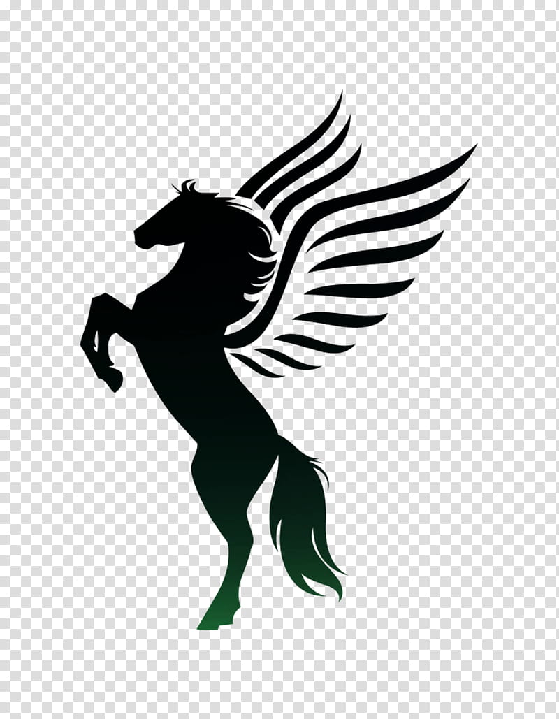 Unicorn Horse Pegasus Flying Horses Silhouette Rearing Logo