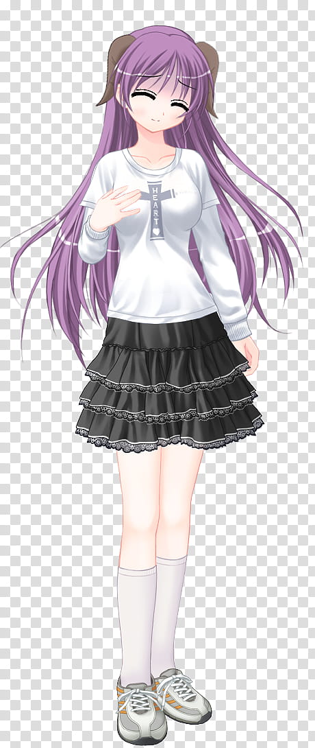 Sketch Character Sprite, purple-haired girl anime character illustration transparent background PNG clipart