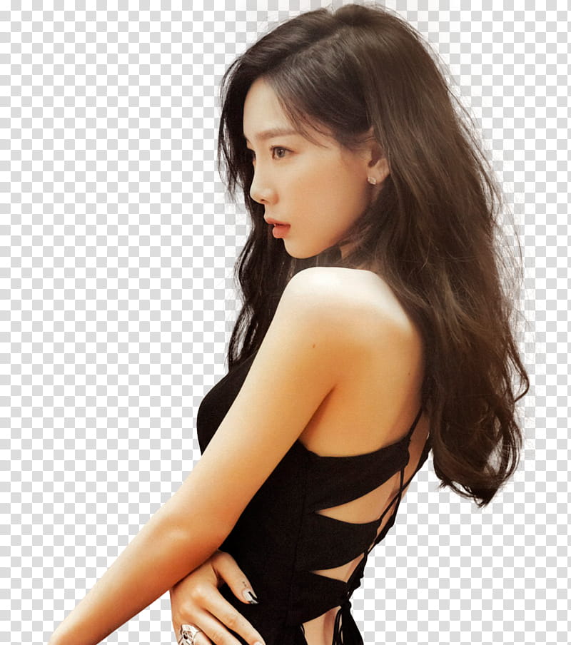 TAEYEON GIRL S GENERATION, woman wearing black sleeveless top transparent background PNG clipart
