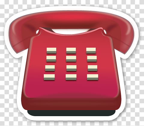 EMOJI STICKER , red telephone illustration transparent background PNG clipart