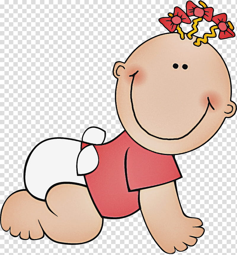 cartoon pink cheek child, Cartoon, Nose, Finger, Toddler, Baby Crawling transparent background PNG clipart