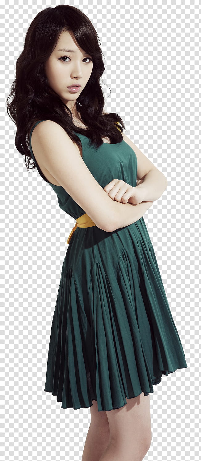 Yura Girls Day RENDER, woman wearing green tank dress transparent background PNG clipart