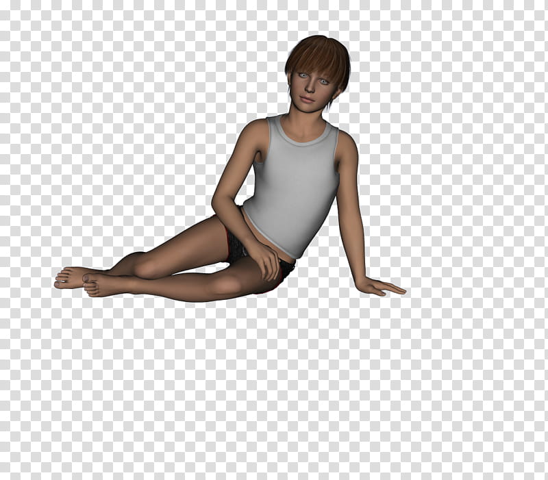 Young Boy, male CGI character sitting on the floor transparent background PNG clipart