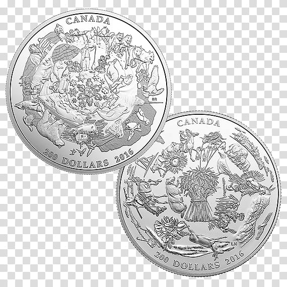 Silver Circle, Coin, Silver Coin, Royal Canadian Mint, Collecting, Proof Coinage, Coin Collecting, Loonie transparent background PNG clipart