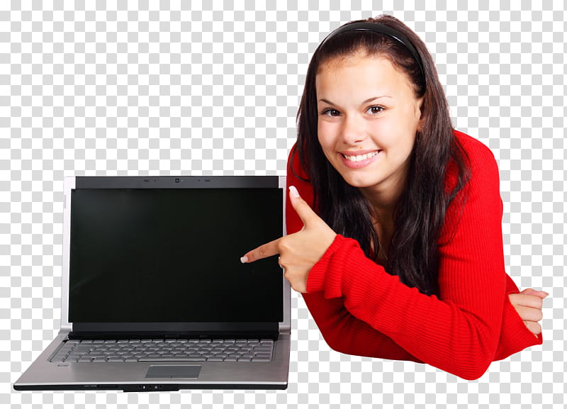 Laptop, Desktop , Girl, Woman, Computer, , Video Editing, Graphic Design transparent background PNG clipart