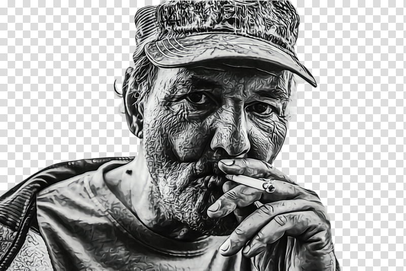 Old People, Seniors, Portrait, Elder, Grayscale, Man Smoking, Digital Art, Culture transparent background PNG clipart