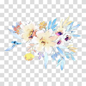 white flower cut flowers plant bouquet, Pop Art, Retro, Vintage, Watercolor Paint, Petal, Wildflower, Blossom transparent background PNG clipart thumbnail