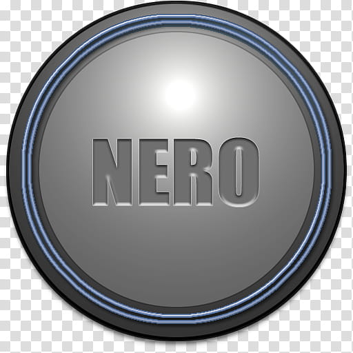 Round Plastic dock icons, NERO, round blue and black Nero logo transparent background PNG clipart